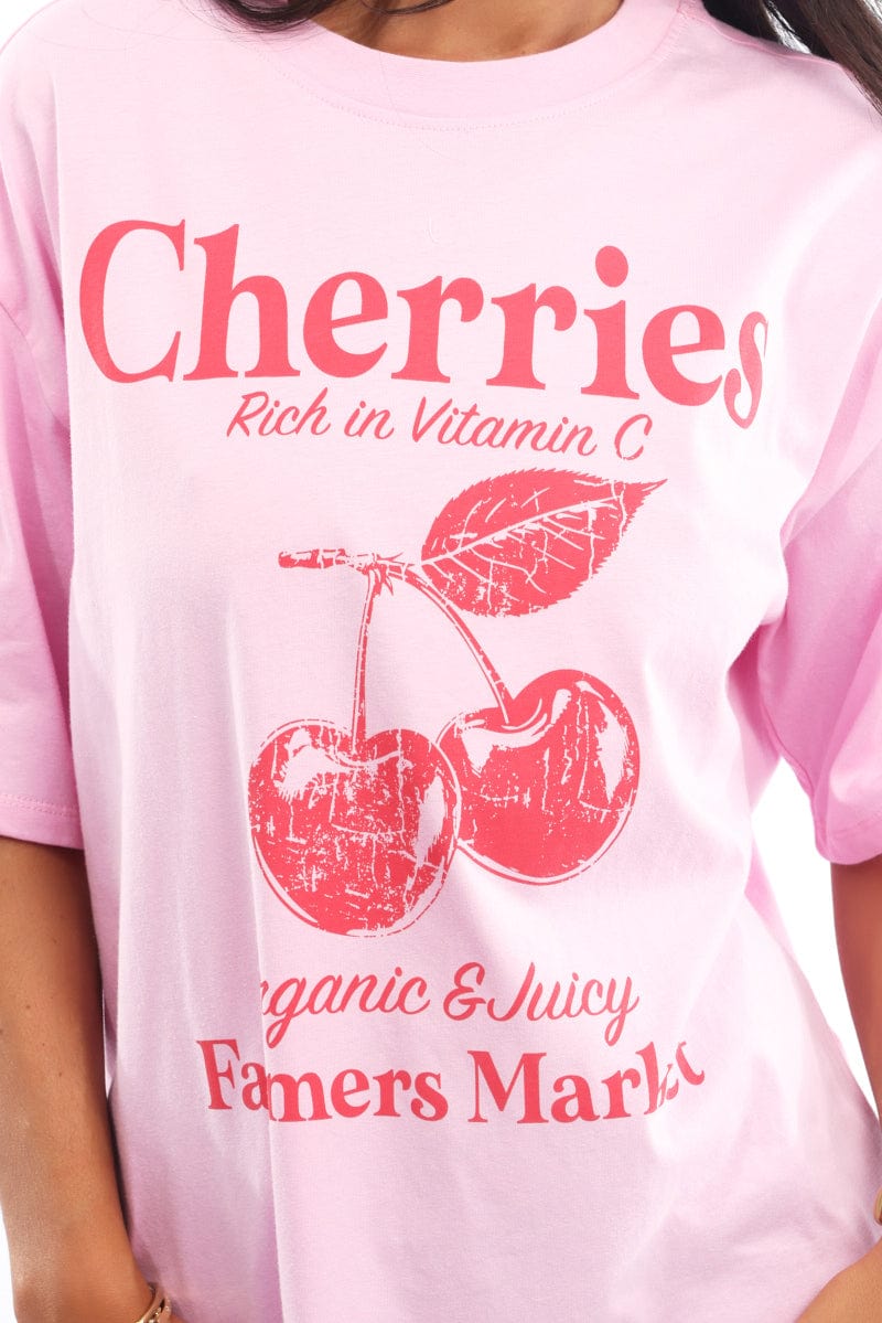 Pink Graphic Tee Short Sleeve