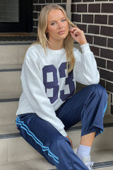 White Graphic Sweater Long Sleeve