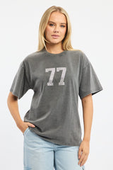 Grey Graphic Tee Short Sleeve