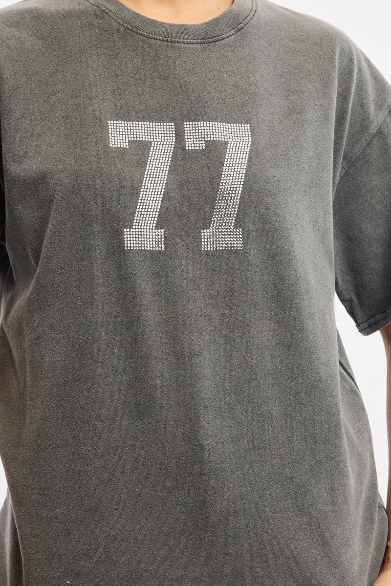 Grey Graphic Tee Short Sleeve