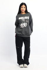 Grey Graphic Sweater Long Sleeve