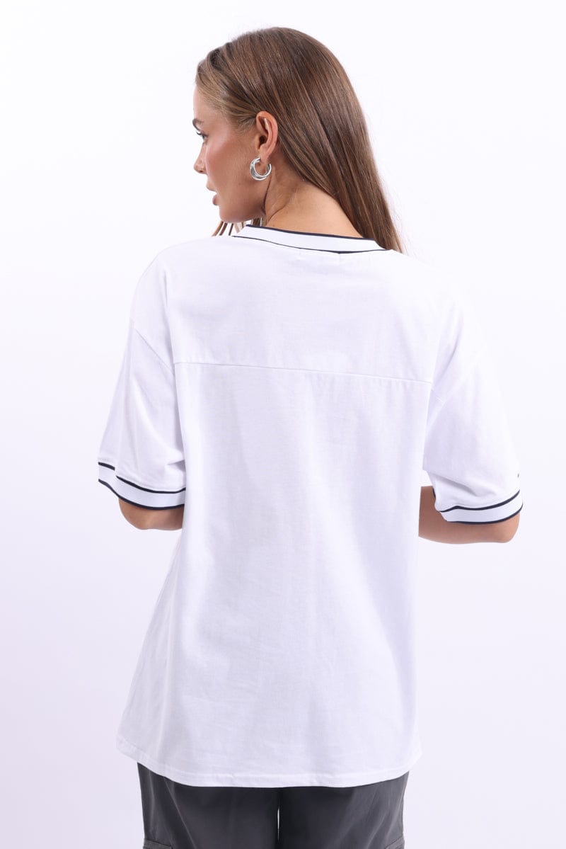 White Graphic Tee Short Sleeve