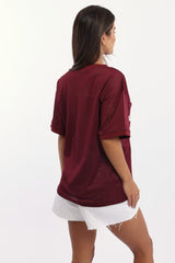 Red Sport Tee Short Sleeve V Neck