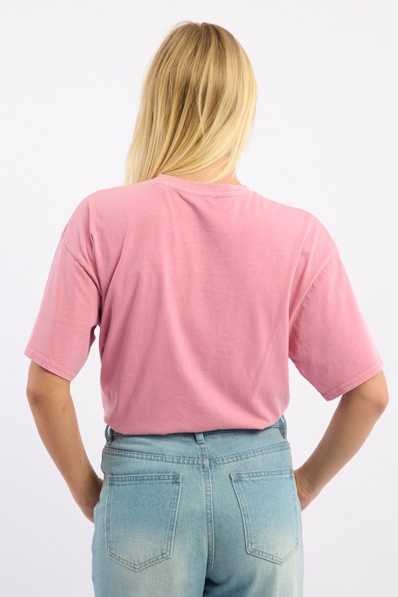 Pink Oversized Tee Short Sleeve