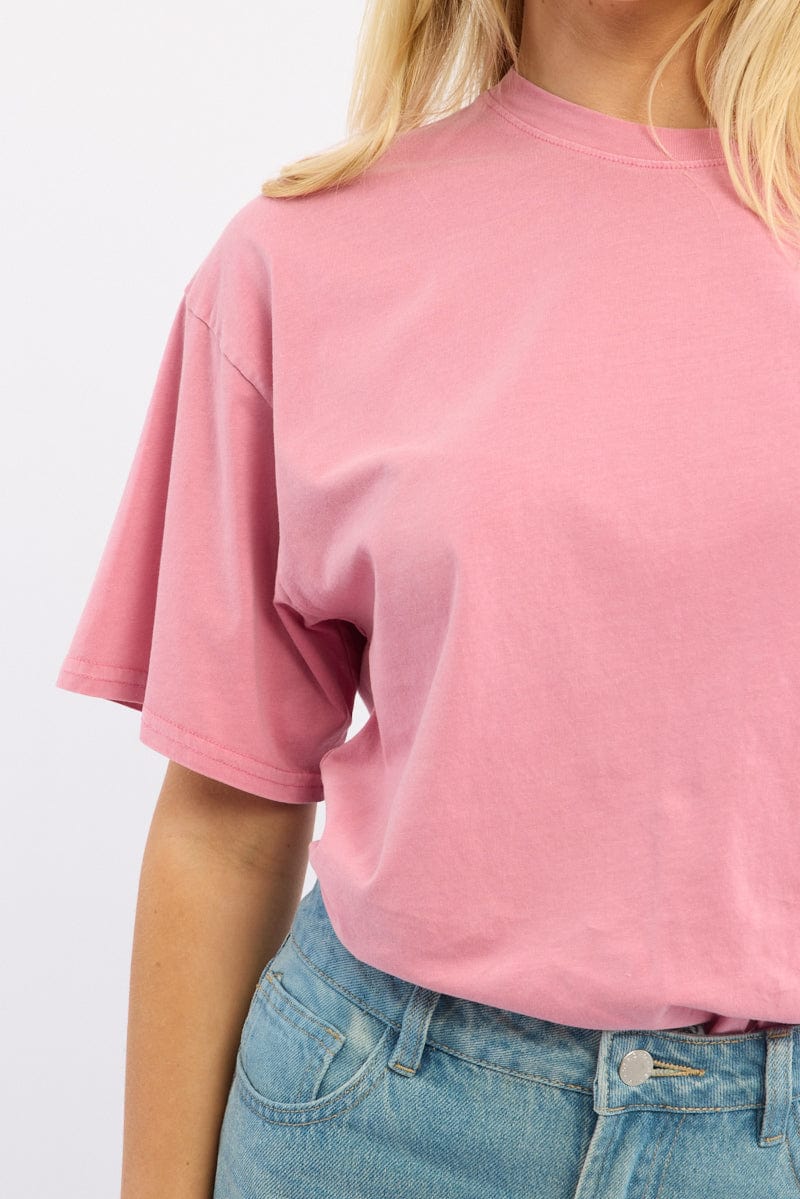Pink Oversized Tee Short Sleeve