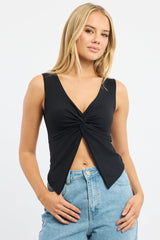 Black Crossover Top Sleeveless