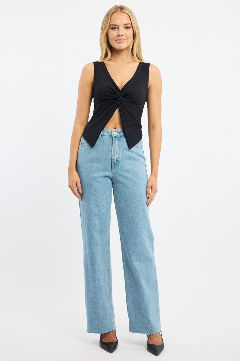 Black Crossover Top Sleeveless