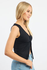 Black Crossover Top Sleeveless