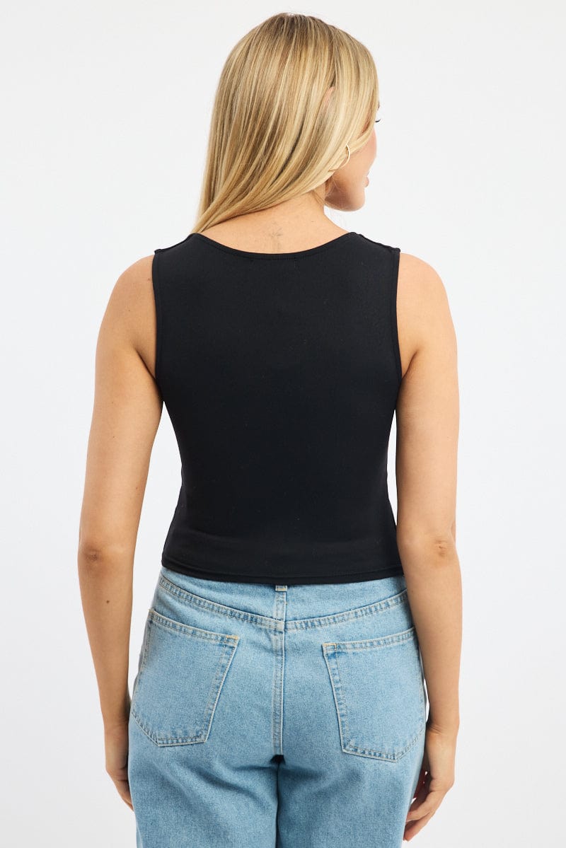 Black Crossover Top Sleeveless