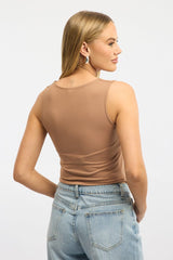 Brown Crossover Top Sleeveless