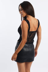 Black V Neckline Top Sleevless