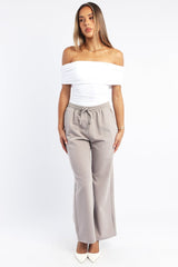 White Off Shoulder Bodysuit Supersoft