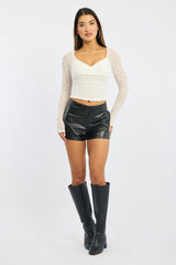 White Lace Top Long Sleeve