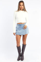 White Cable Knit Top Long Sleeve