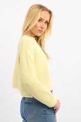 Yellow Chenille Knit Jumper Long Sleeve