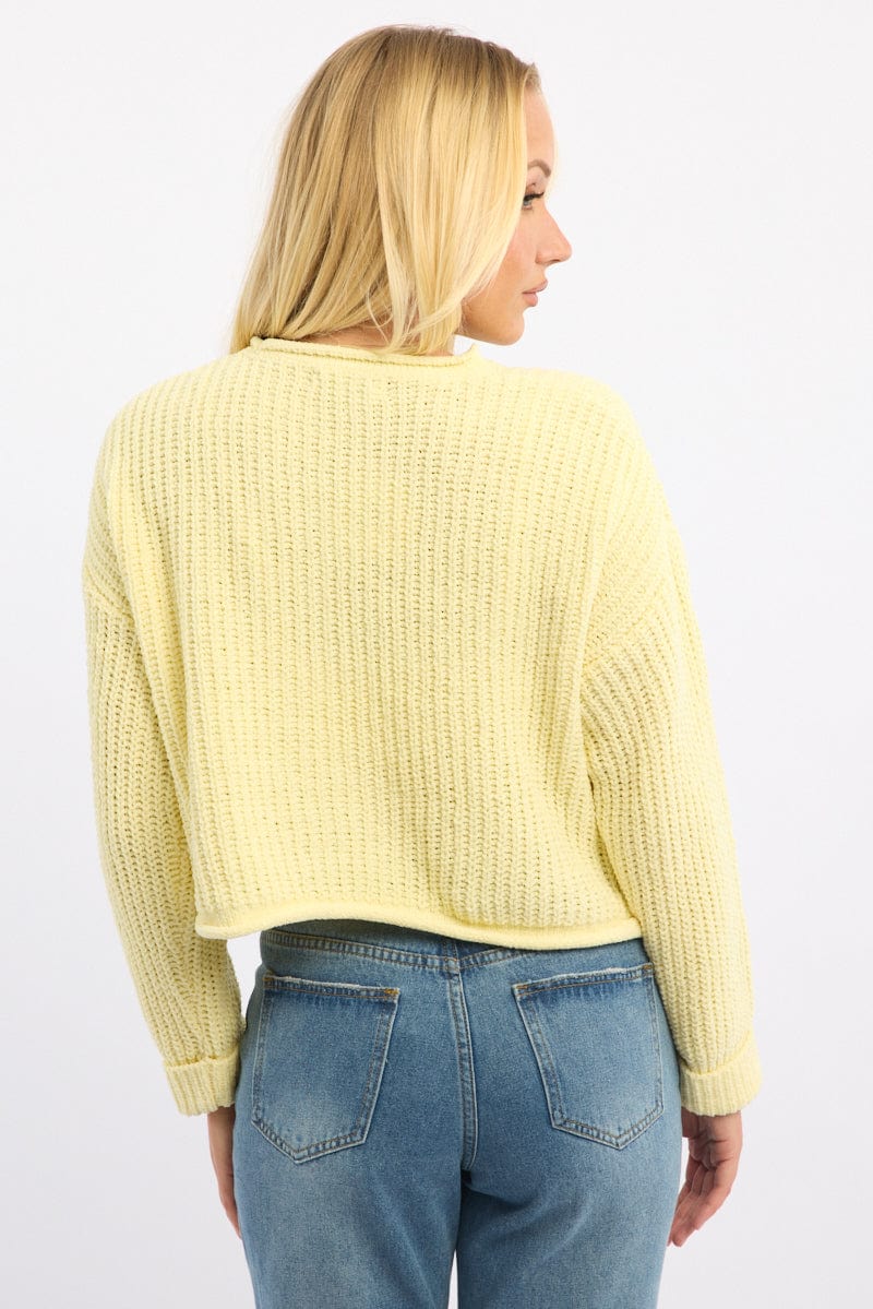 Yellow Chenille Knit Jumper Long Sleeve