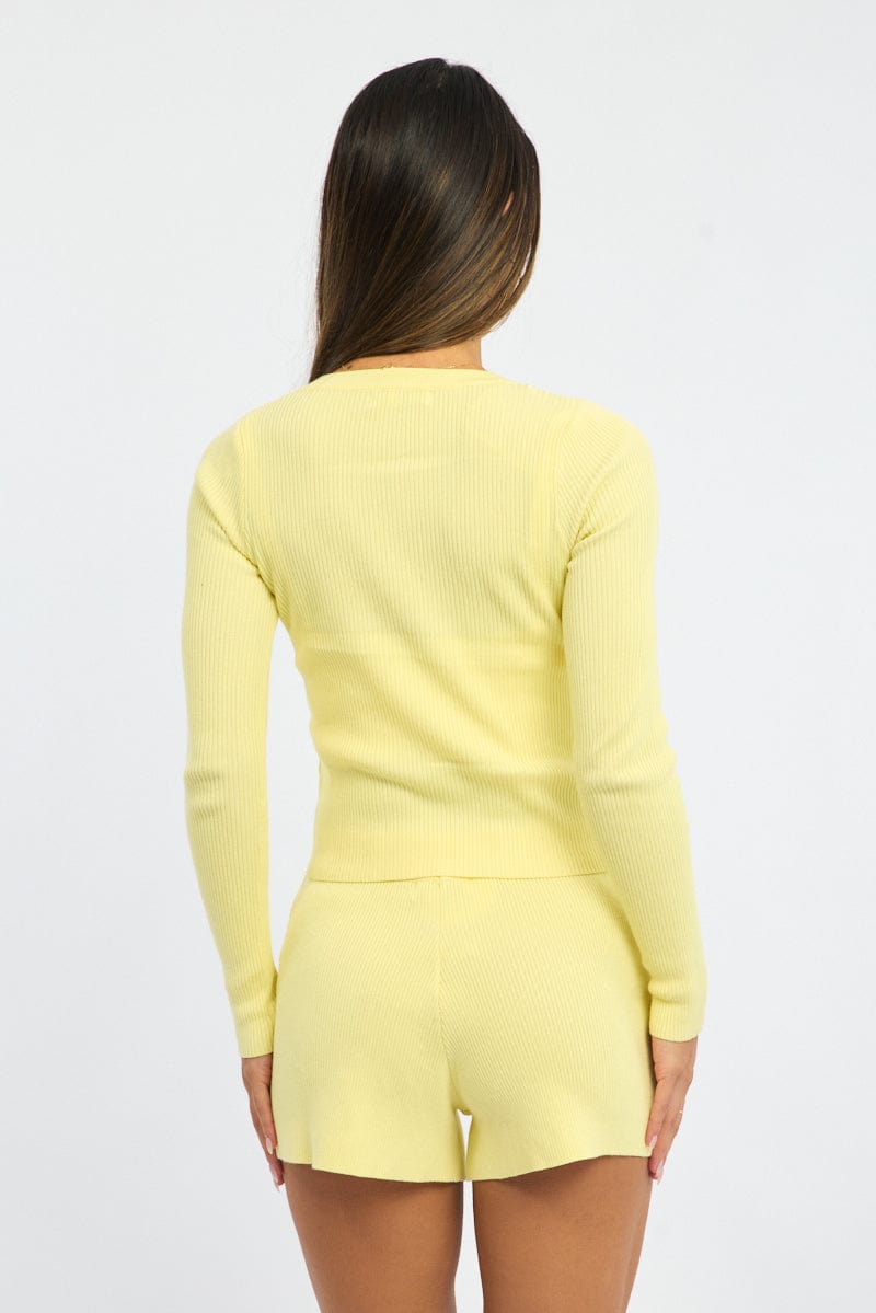 Yellow Knit Cardigan