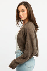Grey Oversized Knit Cardigan Long Sleeve