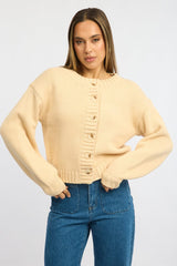 Beige Oversized Cardigan Long Sleeve