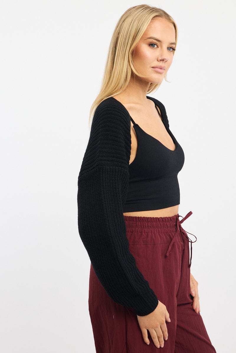 Black Knit Shrug