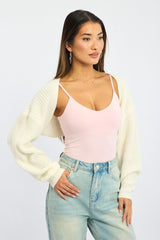 White Knit Shrug