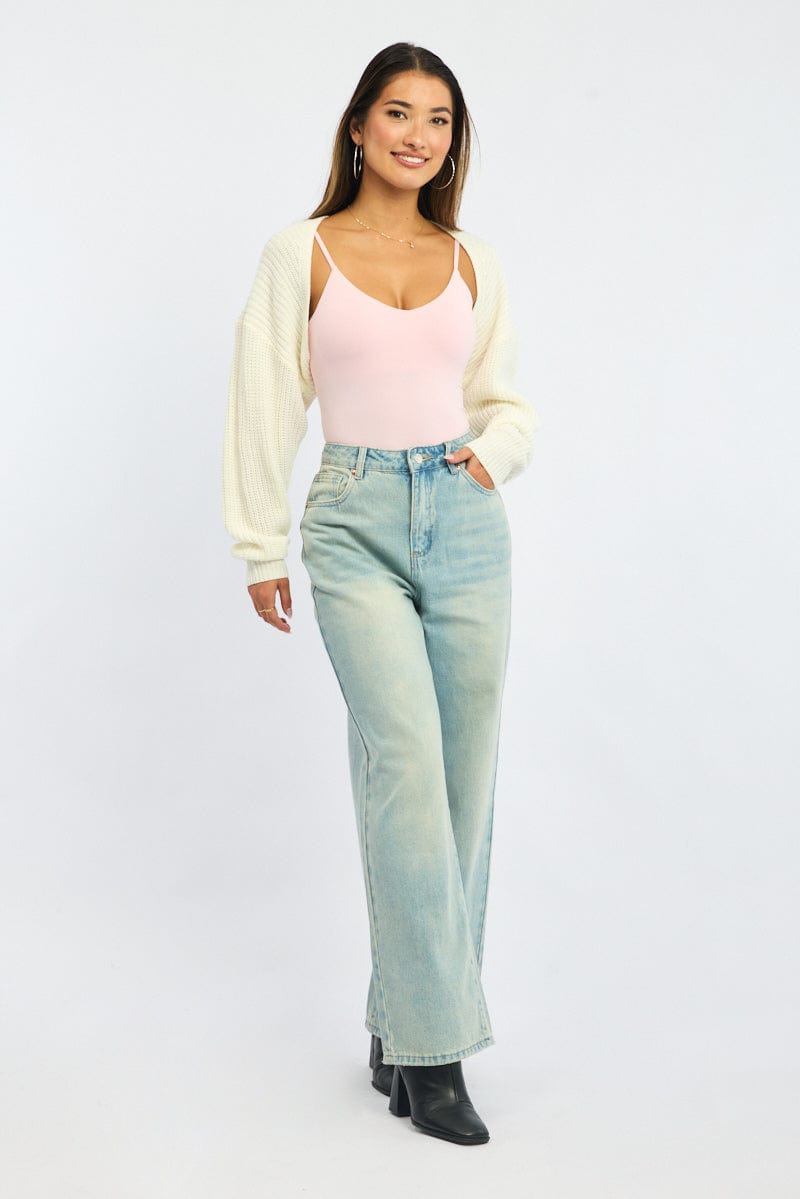 White Knit Shrug