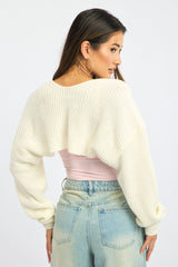 White Knit Shrug