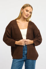 Brown Longline Cardigan Long Sleeve