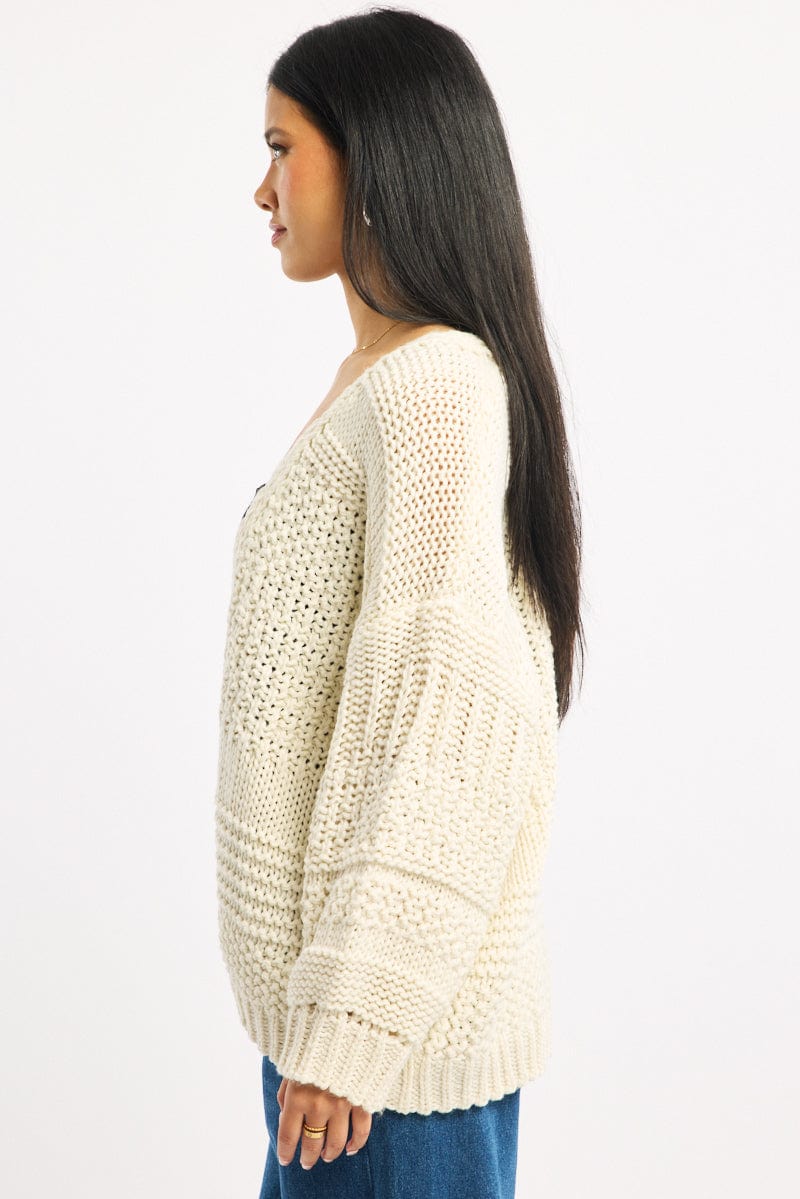 White Longline Cardigan Long Sleeve