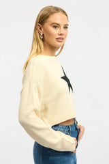 White Star Knit Jumper Long Sleeve