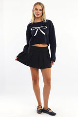 Blue Knit Jumper Long Sleeve Crew Neck