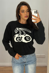 Black Cherry Knit Top Long Sleeve