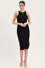 Black Knit Dress Midi