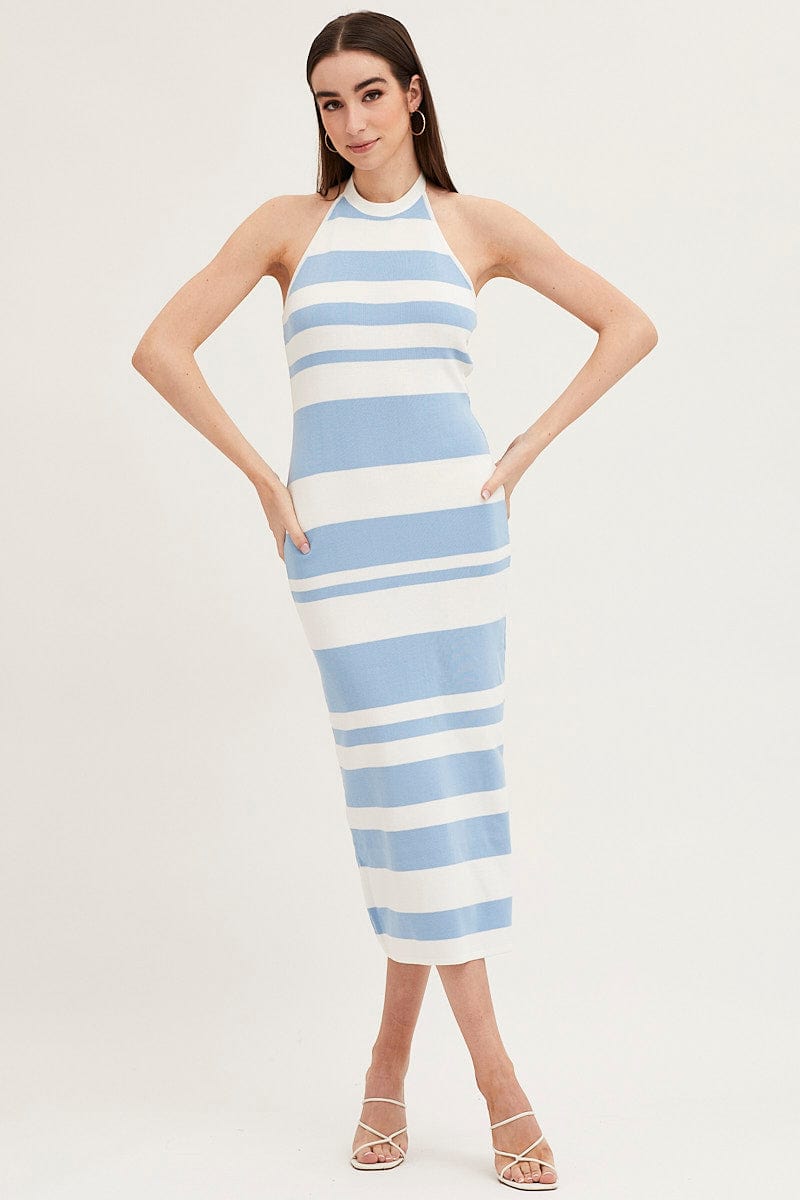Multi Kint Midi Dress
