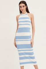Multi Kint Midi Dress