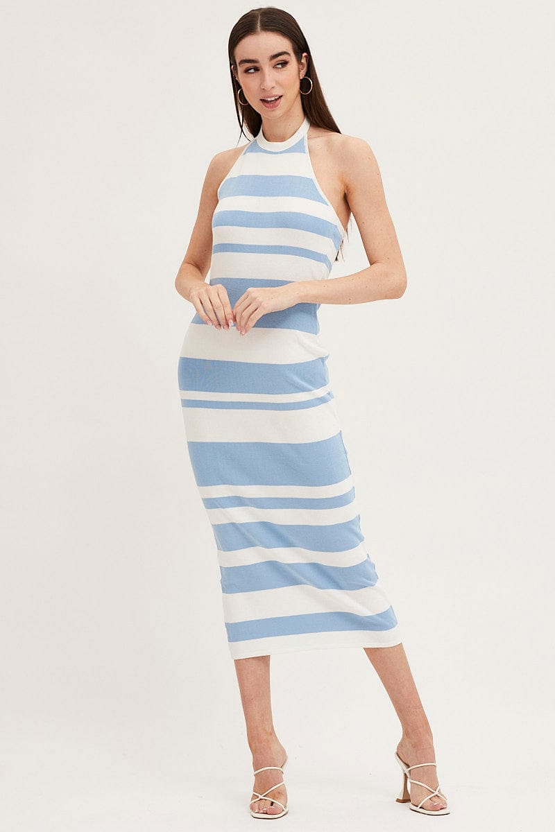 Multi Kint Midi Dress