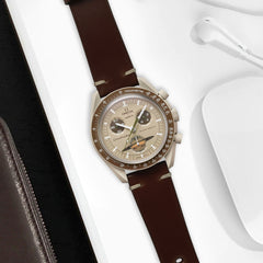 Omega MoonSwatch X Swatch Straps - Minimalist Cordovan Cognac