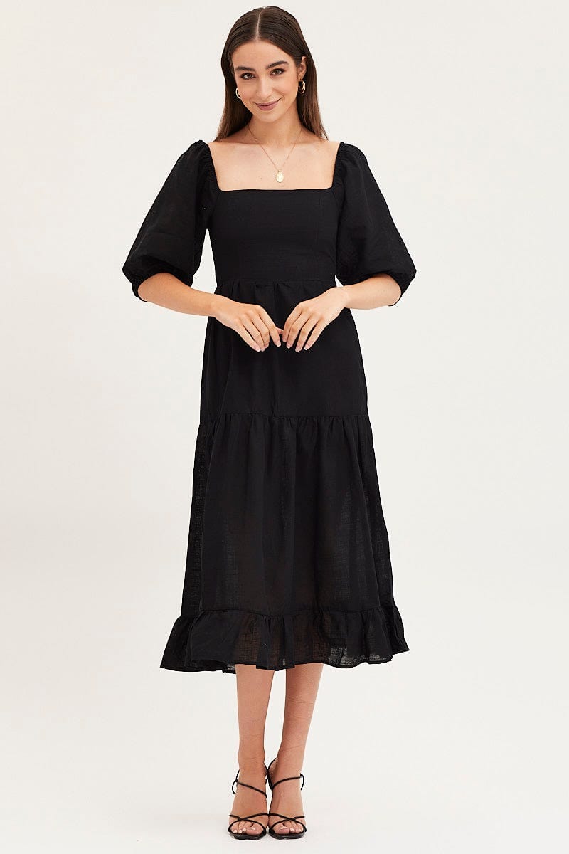Black Maxi Dress Linen
