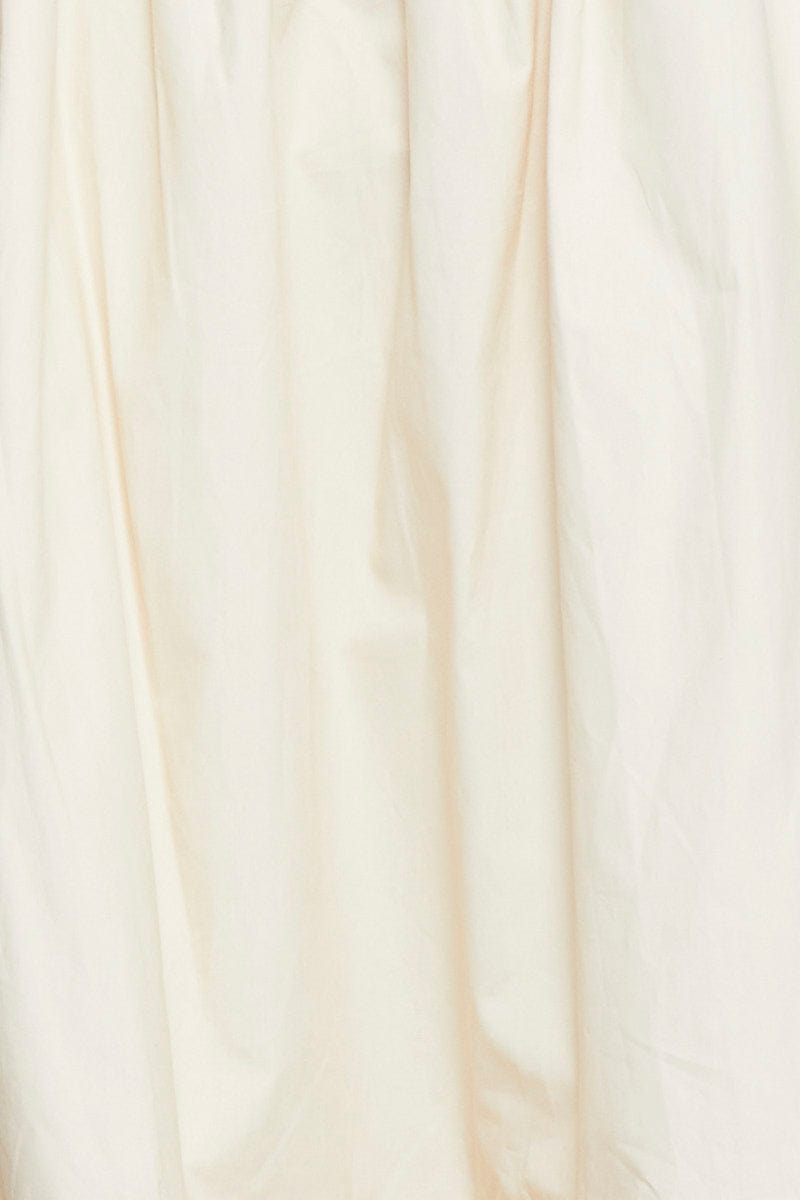 Beige Midi Dress Sleeveless Tie Shoulder
