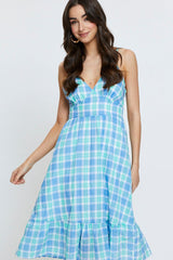 Check Midi Dress Sleeveless