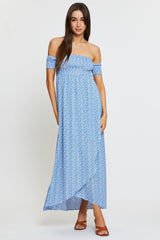 Print Maxi Dress Off Shoulder