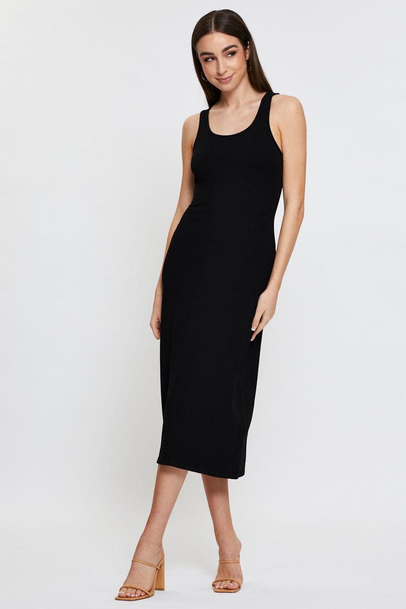 Black Midi Dress Sleeveless