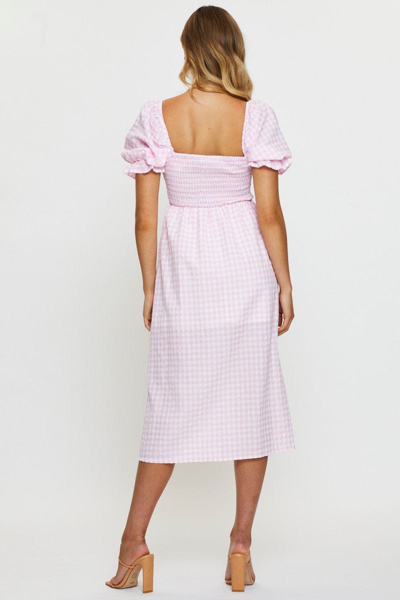 Check Midi Dress Sleeveless