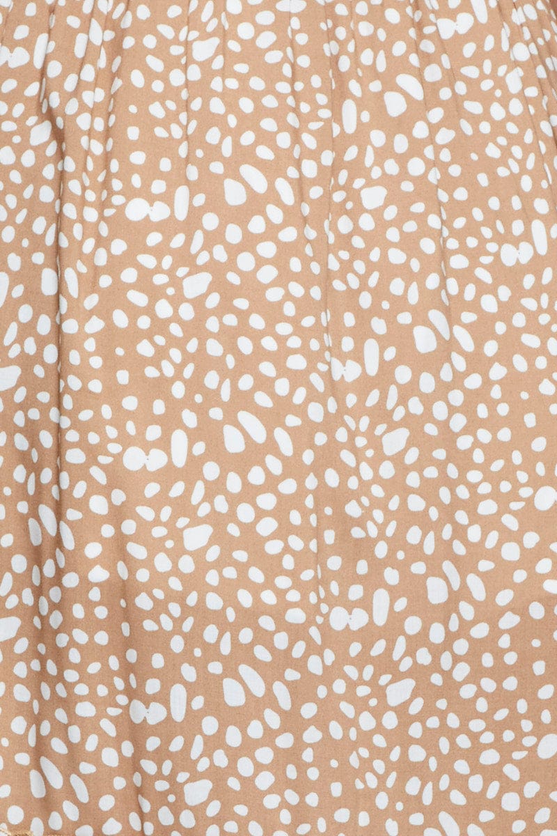 Geo Print Midi Dress Short Sleeve