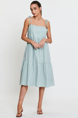 Green A Line Dress Midi