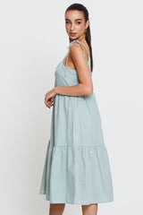 Green A Line Dress Midi