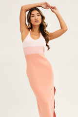 Multi Midi Dress Bodycon Scoop Neck
