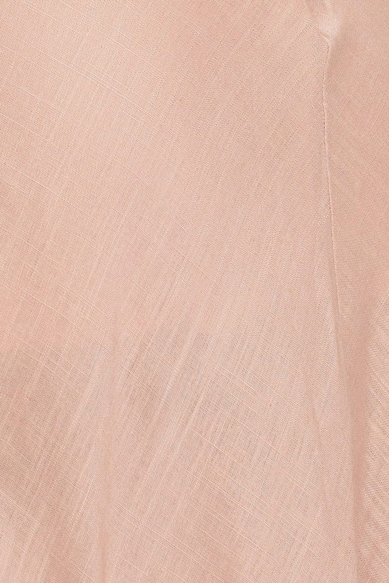 Pink Midi Dress Sleeveless Linen