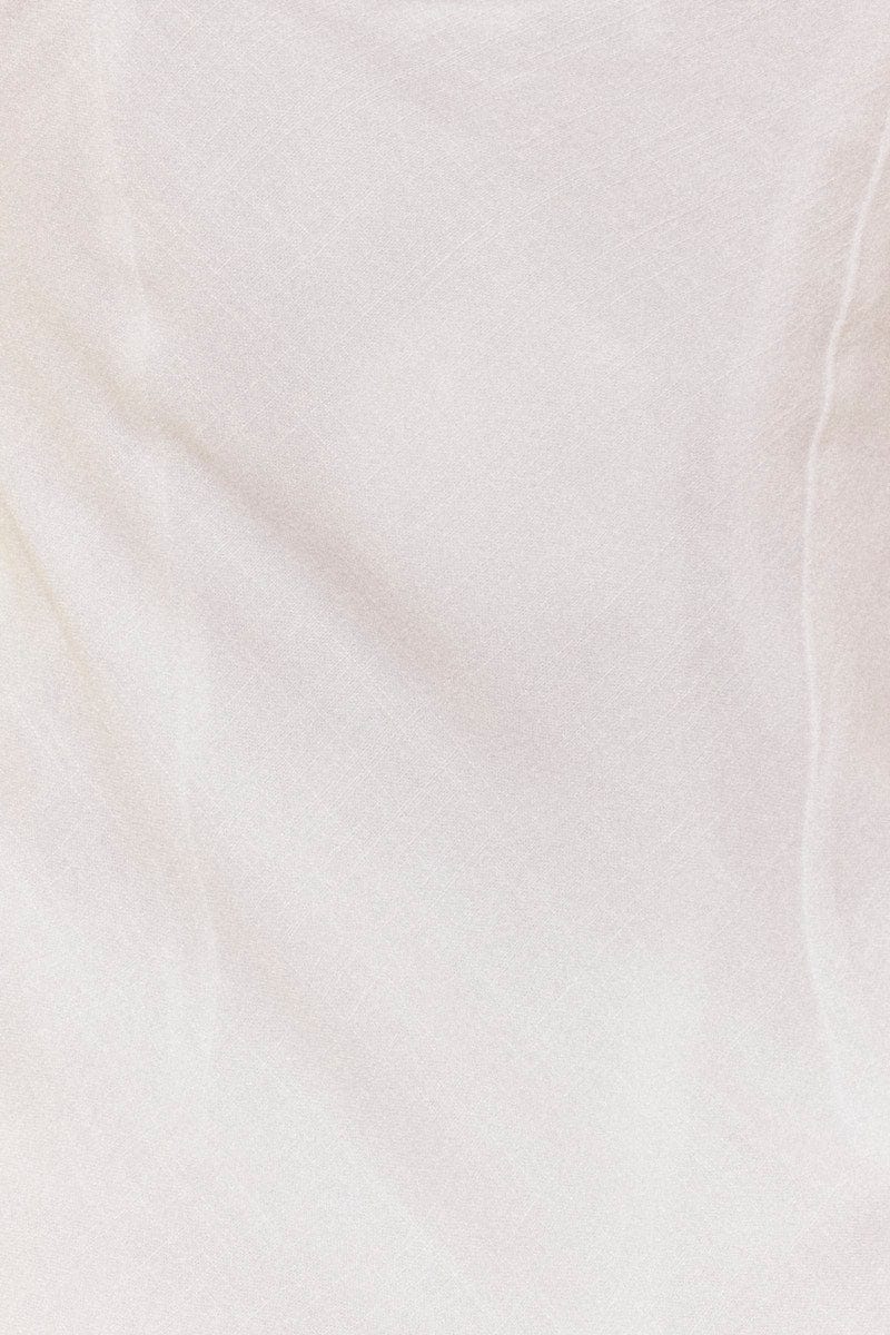 White Slip Dress Midi Sleeveless Twist Front