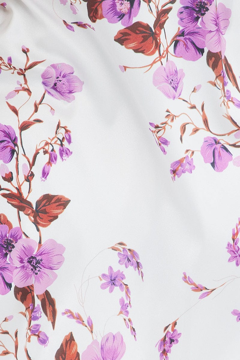 Multi Floral Slip Nightie Satin Strap Night Dress Floral